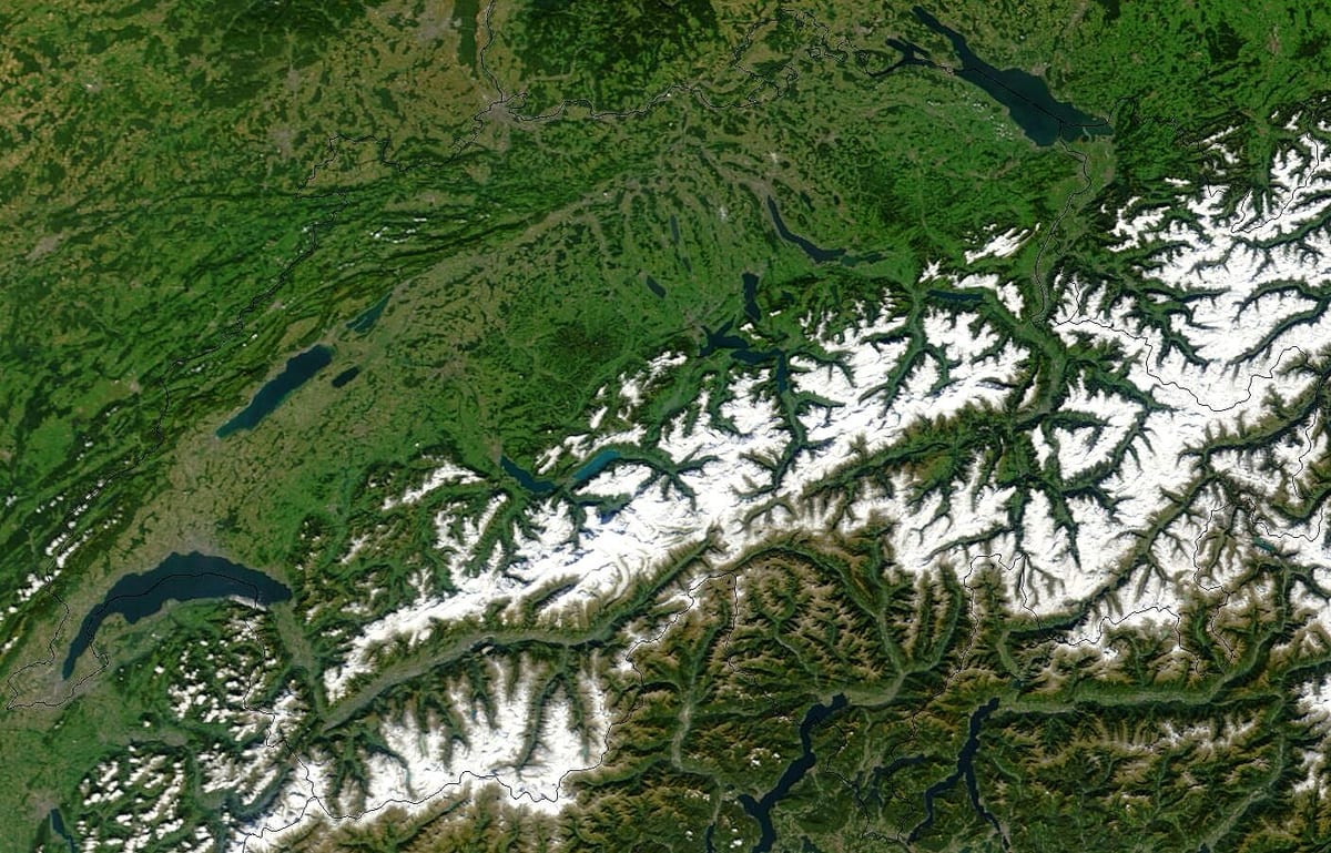 kaart, satelliit šveits