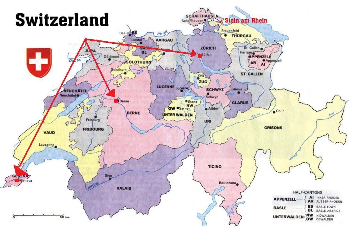 kaart zürich, šveits euroopa kaart