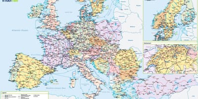 Kaart interrail šveits 