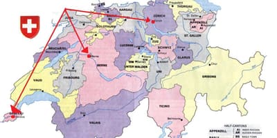 Kaart zürich, šveits euroopa kaart